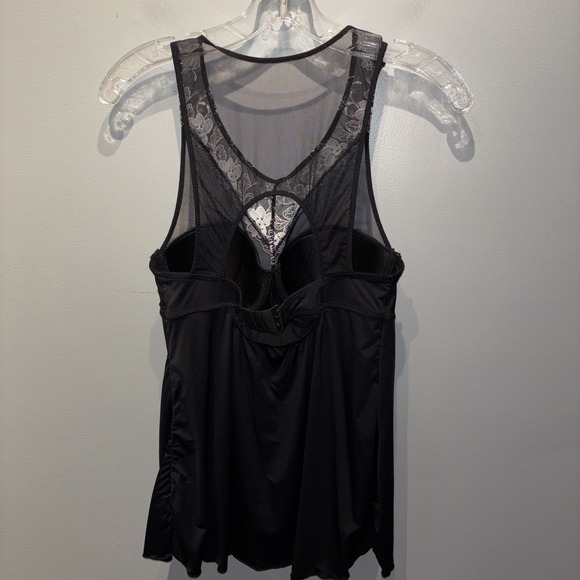 Women's Black Contrast Babydoll Cami Corset Lace Whimsigoth Romantic SzS - Picture 2 of 8